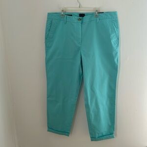 Talbots Aqua Relaxed Chino Pants sz 14 NWT